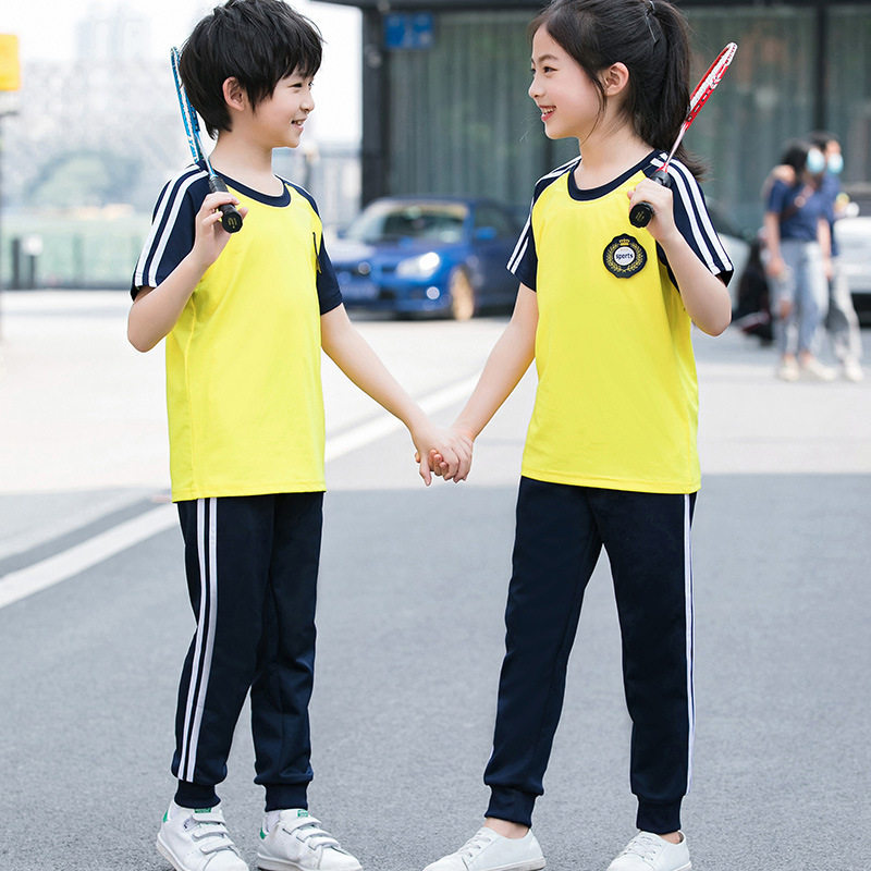 幼儿园园服2023新款学院运动风中小学生校服班服夏季套装厂家印制