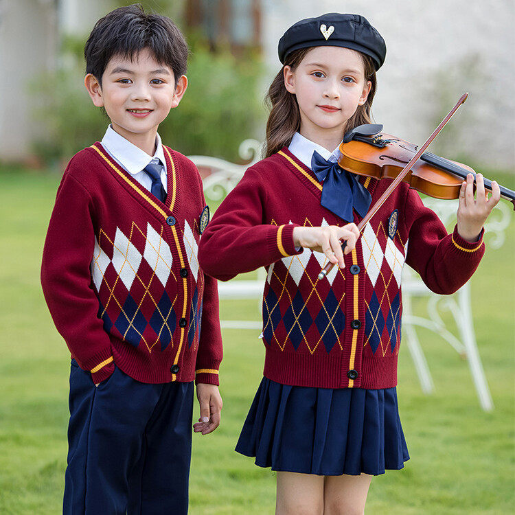 秋冬新品英毛衣开衫英伦风小学生校服春秋装套装幼儿园园服班服