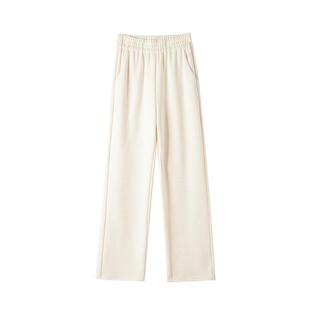 加绒直筒裤女150小个子窄版阔腿裤2024新款秋冬高腰九分休闲裤子