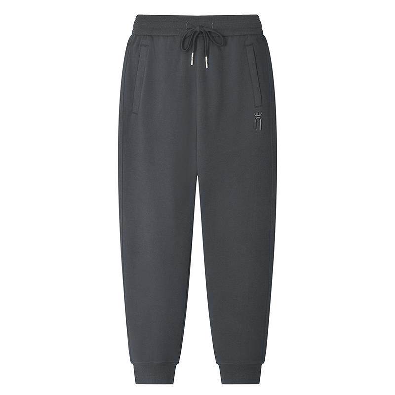 高级灰运动裤女春秋冬洋气宽松萝卜束脚大码显瘦休闲棉质加绒卫裤