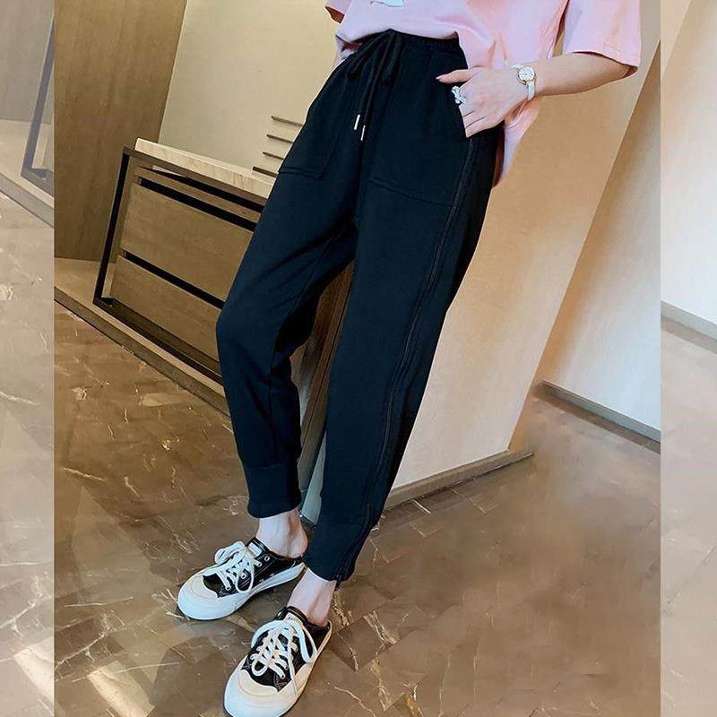 灰色运动裤女春秋夏季裤子薄款2025新款束脚卫裤小个子休闲哈伦裤