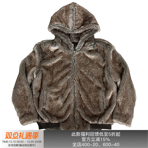 APRIORITY先验24AW人造毛皮冬季皮草风座山雕连帽夹克