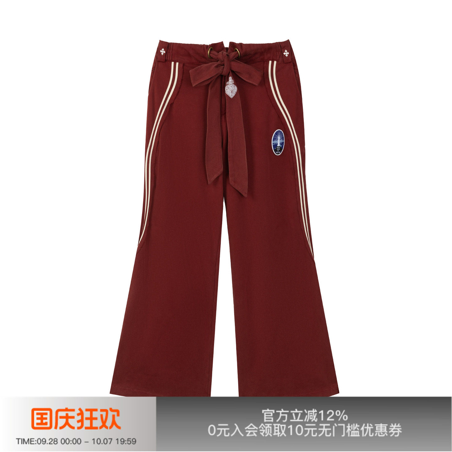 先验ODVAHA之心蝴蝶结腰带卫裤图片