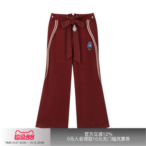 先验ODVAHA之心蝴蝶结腰带卫裤
