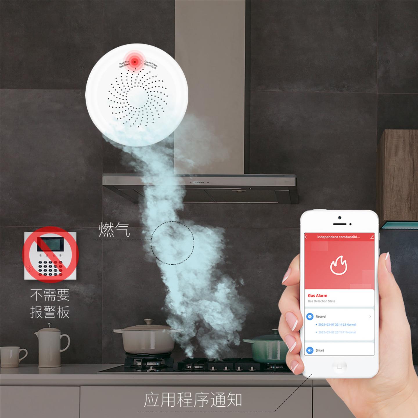 涂鸦APP智能控制zigbee智能安防可燃气APP煤气传感器天然气感应器