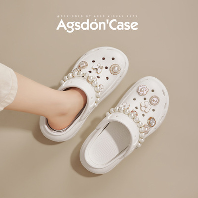 奥古狮登厚底洞洞鞋女新款软底沙