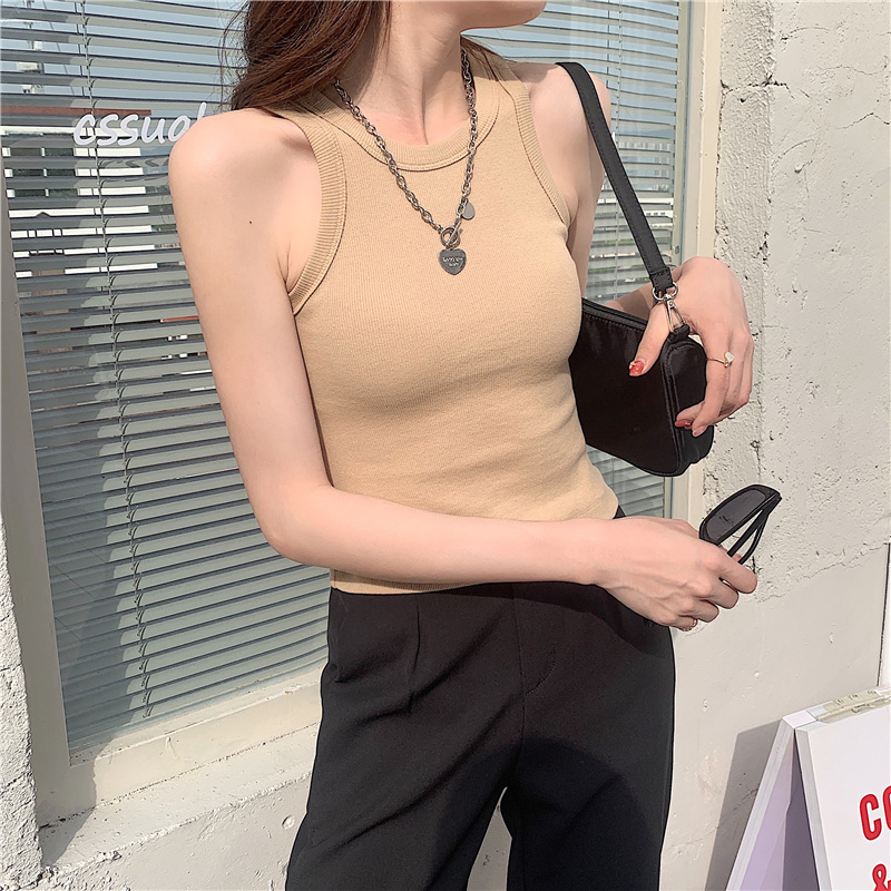 Real price niche design cotton elastic slim I-shaped vest