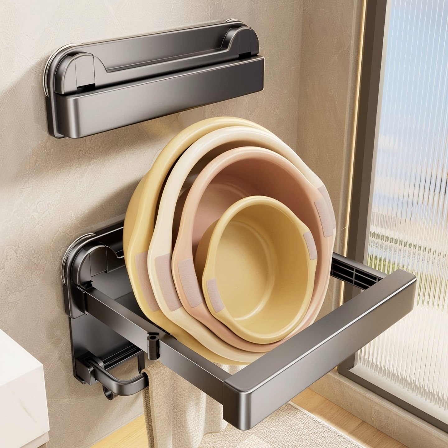 吸盘脸盆挂钩浴室盆子收纳架卫生间置物架厕所免打孔家用脸盆架,家庭/个人清洁工具,脸盆架,淘宝优惠券,粉丝福利购,淘宝优惠卷