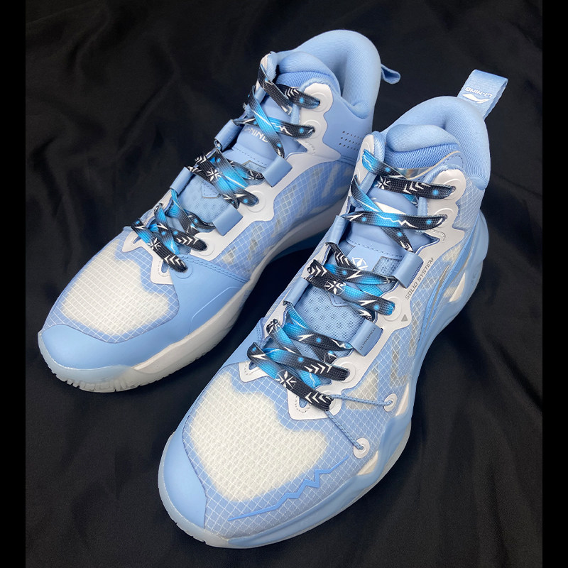 原创鞋带适配lining李宁利刃2篮球鞋配饰雪青蓝葡萄紫奶褐色男女