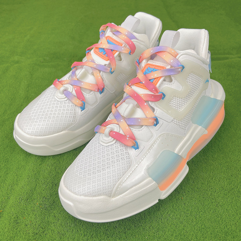 原创鞋带适配anta安踏霸道日出薄雾低帮板鞋配饰男女款白橙蓝白紫