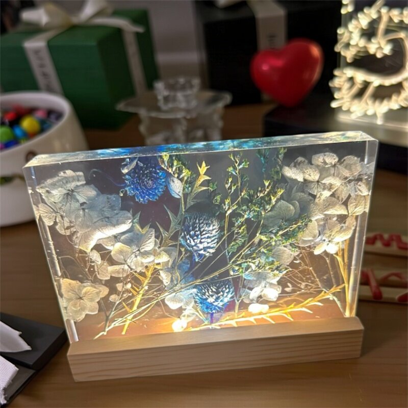 新款树脂滴胶干花夜灯手工制作工具材料套装创意礼品摆件活动暖场