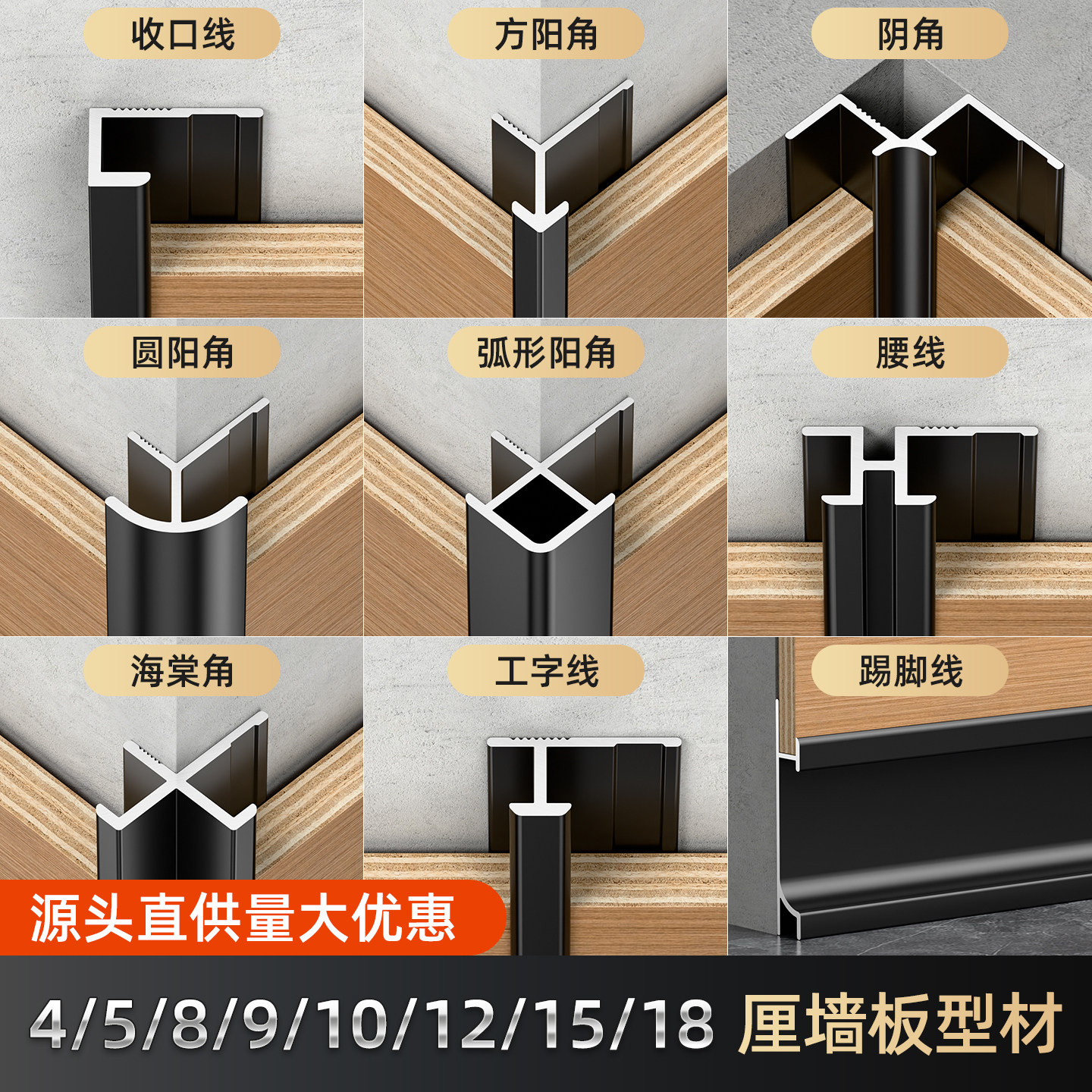 4/5/6/7/8/9/10/12/15/18厘收口