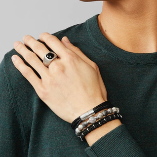 Tateossian英国RT情侣精致蓝色手串皮革编织百搭手链 旦礼物 元