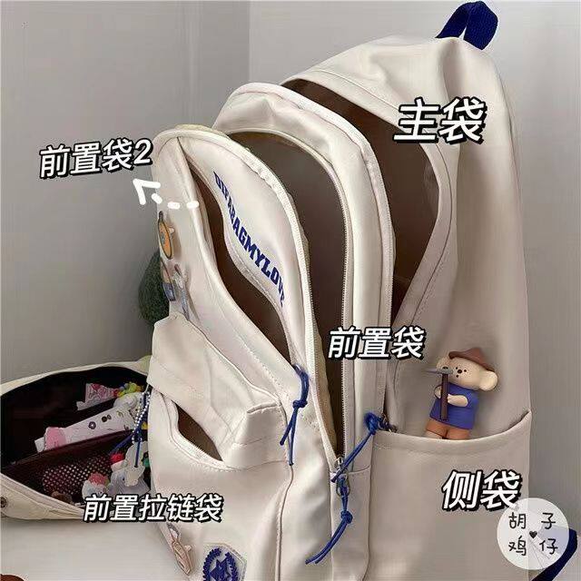 日系INS风古着感学生双肩包女大