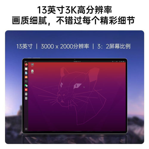 13寸linux系统平板电脑ubuntu20.04高清大屏双USB银河麒麟V10