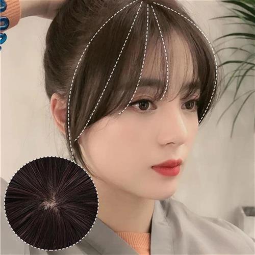 刘海假发女d3d法式刘海圆脸修脸头顶补发片真人发逼真