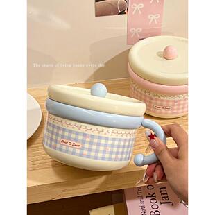 泡面碗带盖高颜值带手柄304不锈钢学生宿舍方便面饭碗个人专用碗