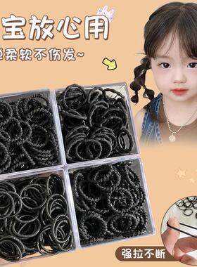 黑色拇指女童发圈儿童发绳宝宝头绳皮套扎头皮筋高弹力不伤发头饰