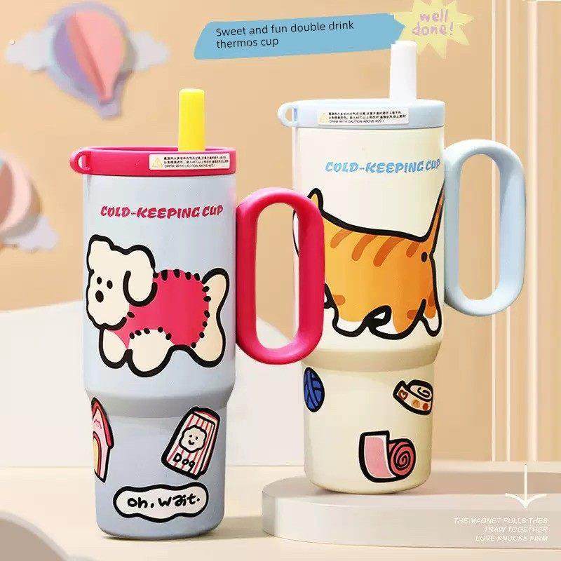 2025新款大容量冰杯316不锈钢大容量吸管杯高颜值汽车杯,餐饮具,保冷/保温杯,淘宝优惠券,粉丝福利购,淘宝优惠卷