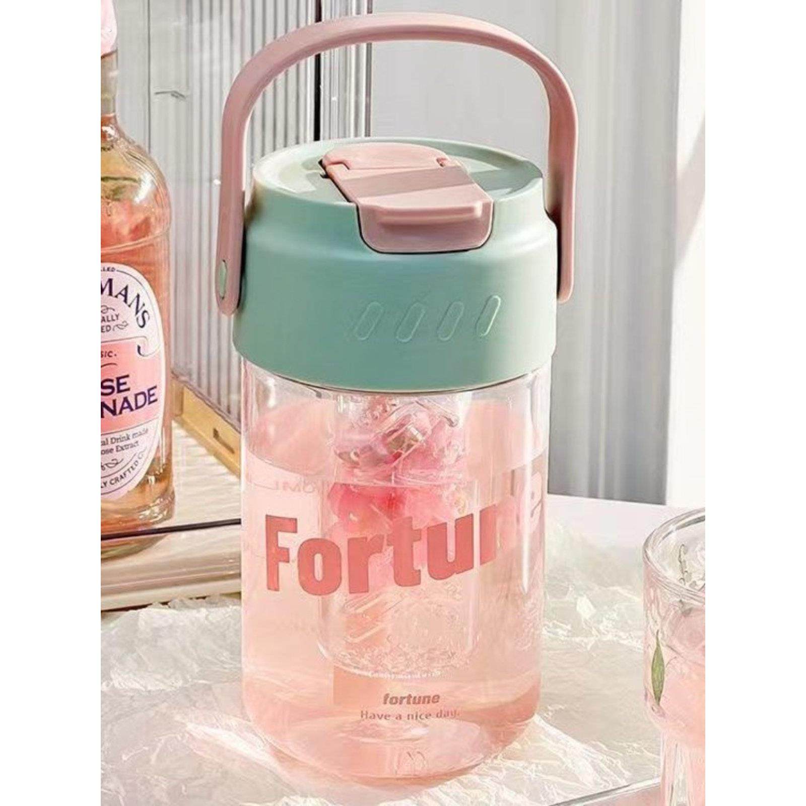 ins男女水杯，高颜值大容量便携式运动吸管杯，夏季学生茶隔板杯,餐饮具,吸管杯,淘宝优惠券,粉丝福利购,淘宝优惠卷