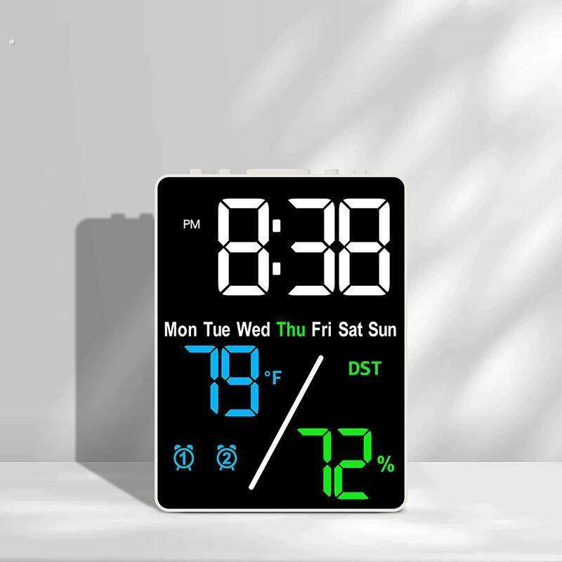 新款闹钟礼品多功能电子时钟简约设置温湿度钟表5508