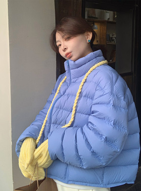 333sss 轻盈保暖白鸭绒立领泡芙排骨羽绒服女短款面包服保暖外套