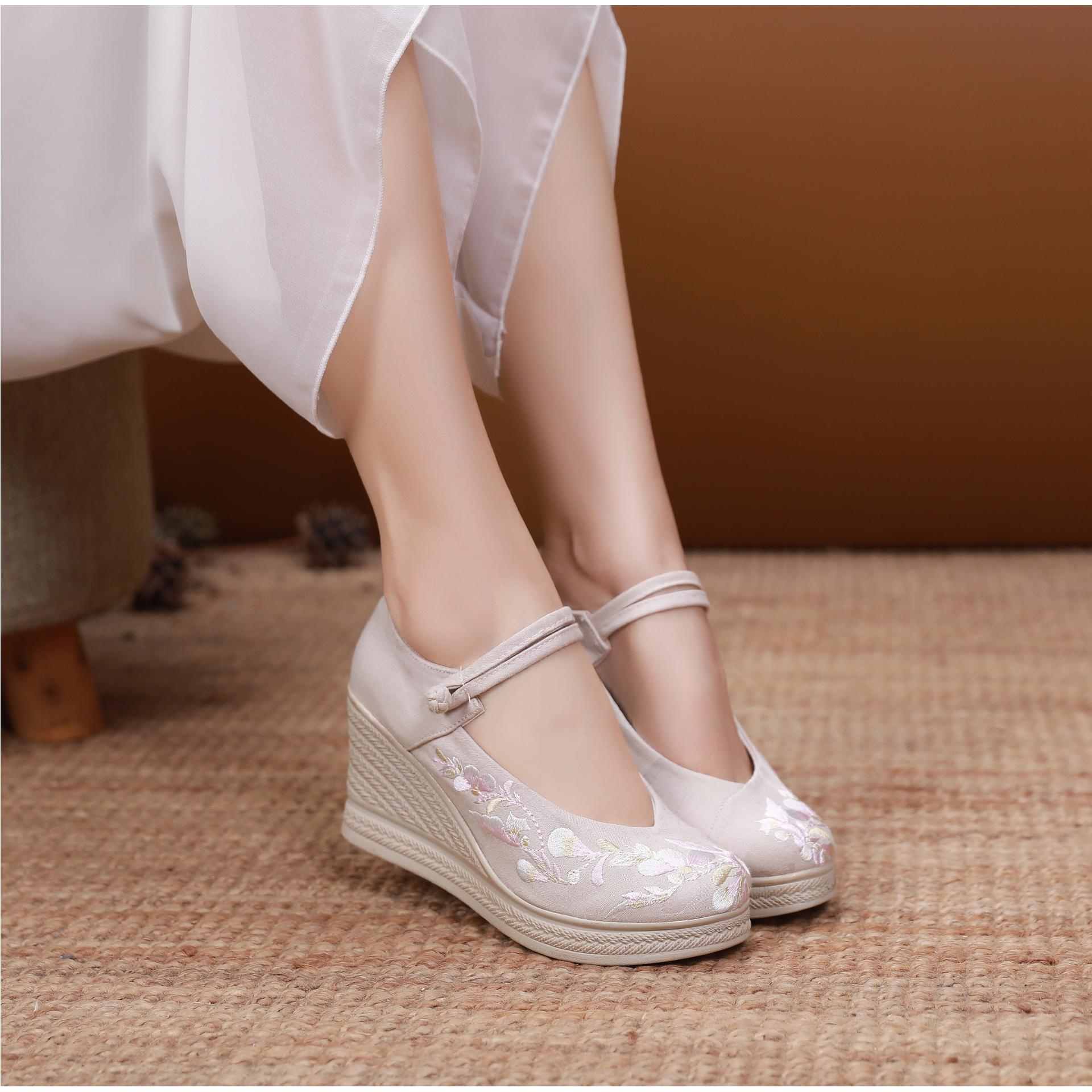 春款增高古风鞋女汉服鞋老北京