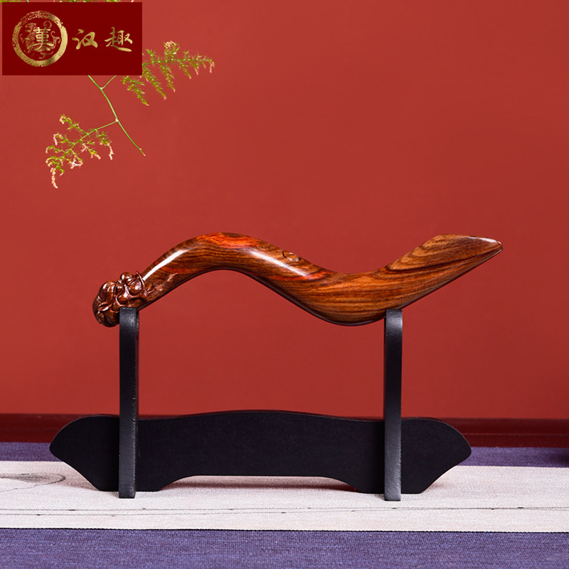 红木茶勺老挝大红酸枝瑞兽茶铲实木功夫茶具配件螭龙交趾黄檀茶则