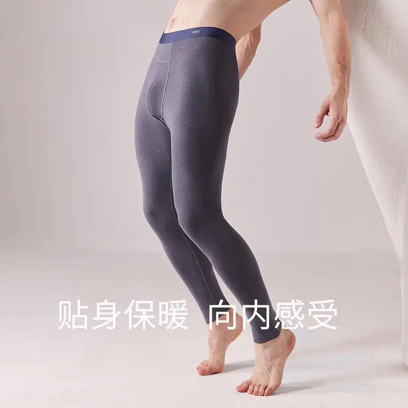 白华轻奢秋裤男款无痕免穿保暖裤加绒加厚棉毛裤内穿线裤绒裤高弹