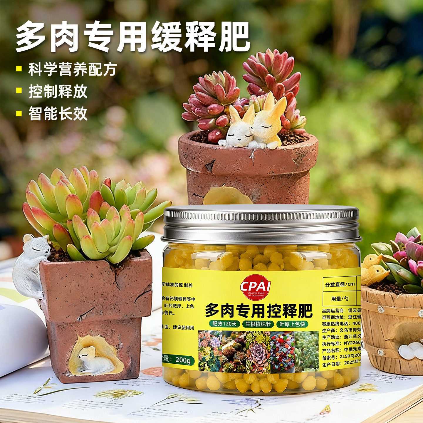 多肉专用缓释肥科学营养配方智能控释长效养花肥料花卉绿植控释肥