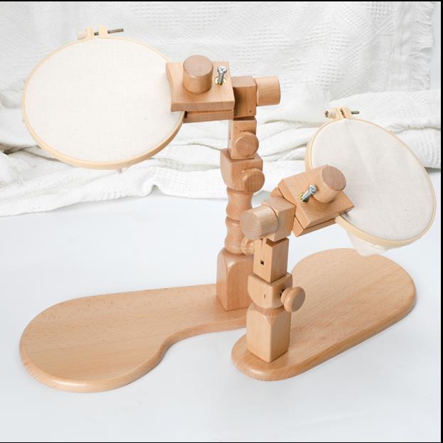 榉木桌面绣绷架子 通用可调节台式绣架刺绣十字绣框工具绣花绷子