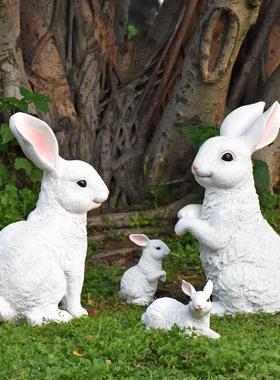 户外花园装饰庭院别墅造景仿真动物兔子雕塑布置草坪园林景观摆件
