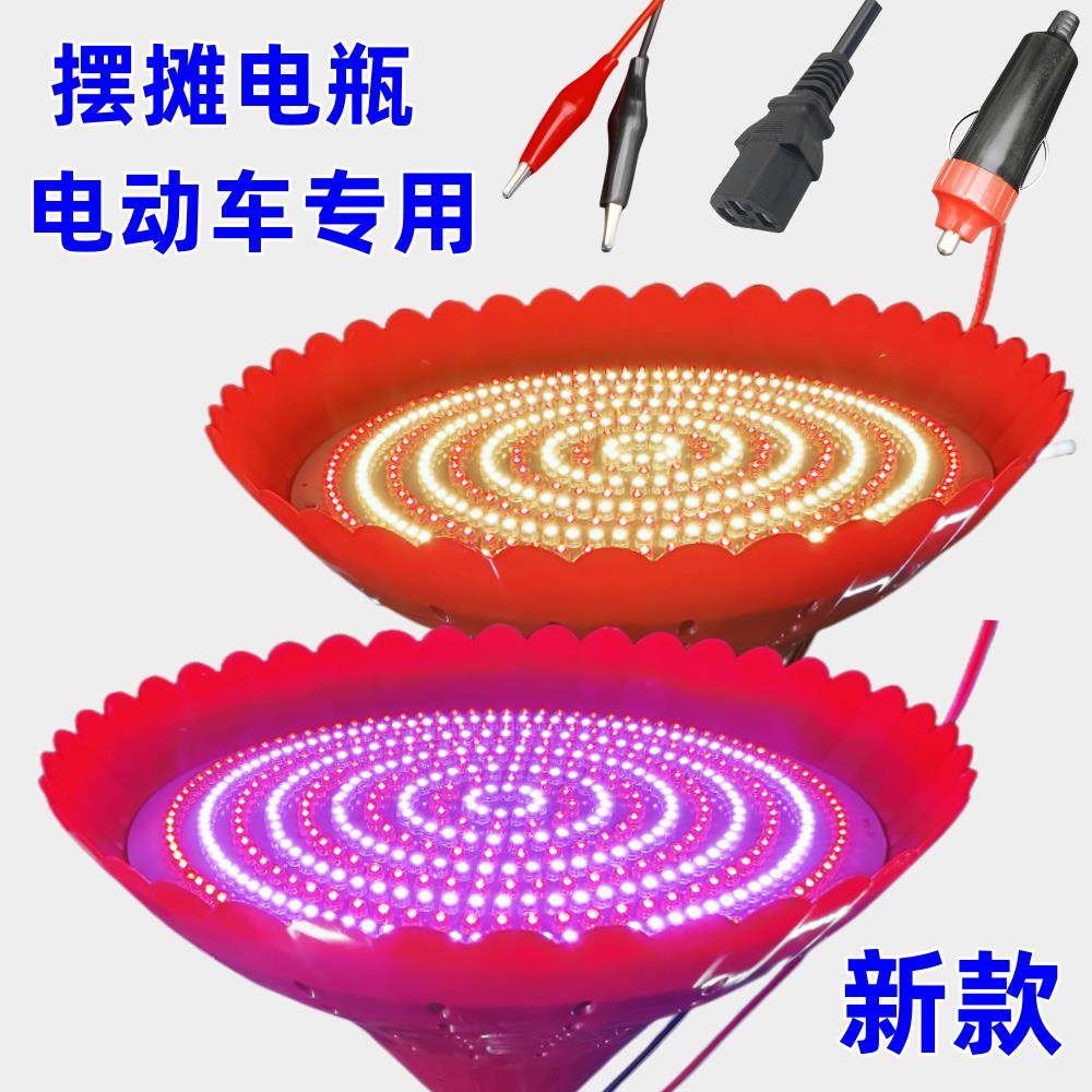 市场新规12V电瓶专用熟食灯水果灯鲜肉灯48v60V72伏插电动车led灯