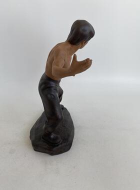 陶瓷李小龙摆件功夫人物雕塑客厅电视柜装饰品创意工艺品开业礼品