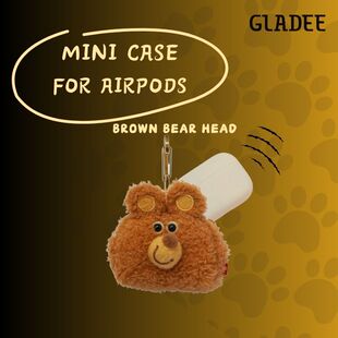 BEAR卷毛熊GLADEE迷你耳机包保护套毛绒挂件原创幽默设计礼物