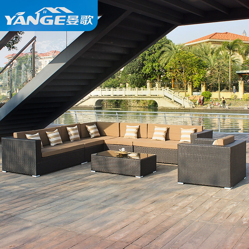 户外藤椅沙发茶几组合室外庭院露台花园藤编沙发阳台休闲双人沙发,住宅家具,户外沙发,淘宝优惠券,粉丝福利购,淘宝优惠卷