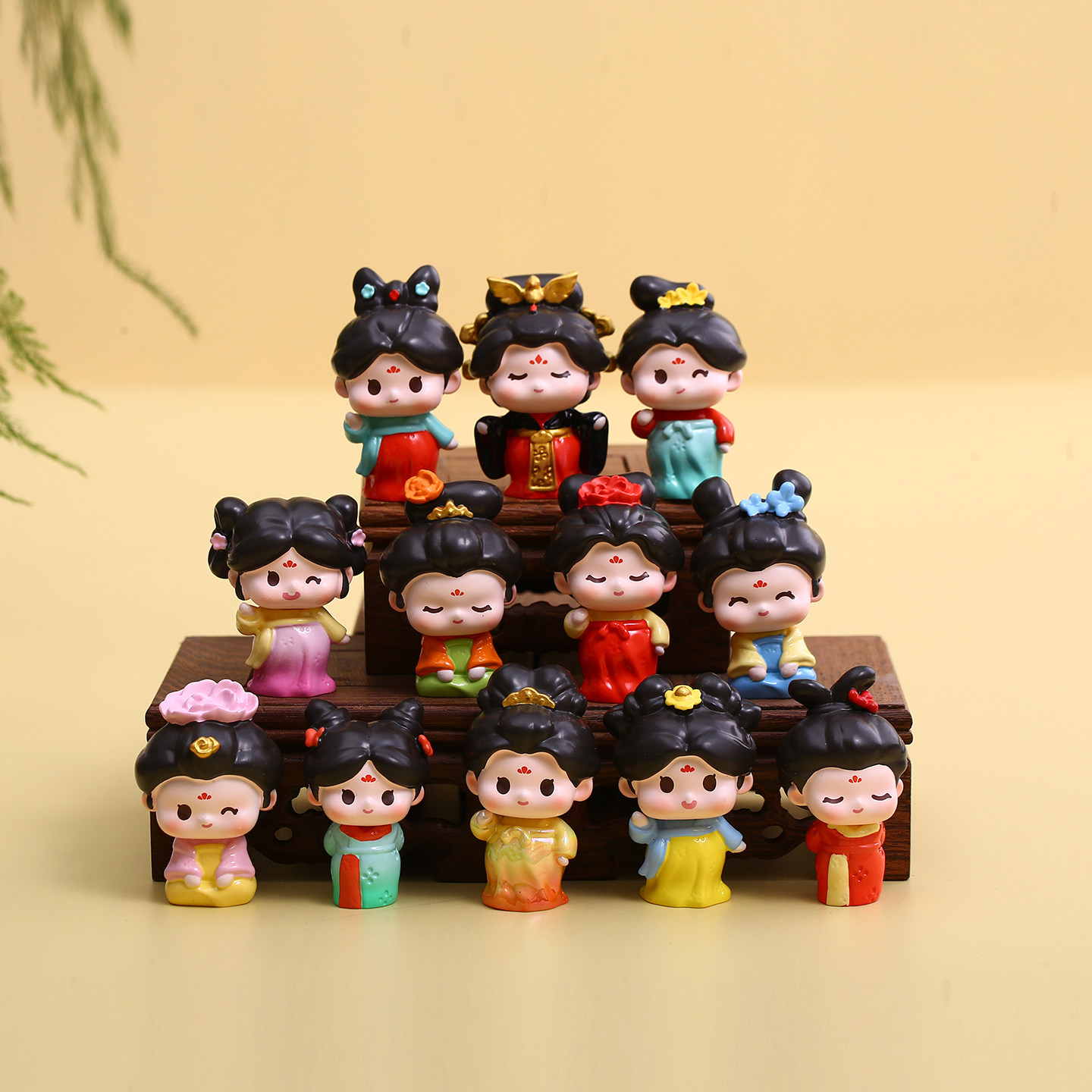 国风仕女萌粒盲盒家居装饰品电视机电脑屏幕桌面解压摆件生日礼物