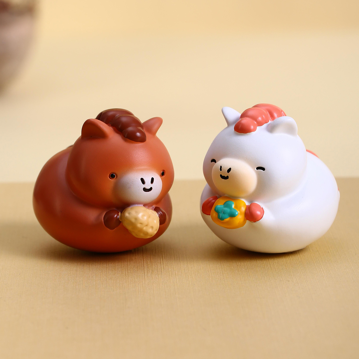 好柿花生小摆件治愈系可爱小玩意