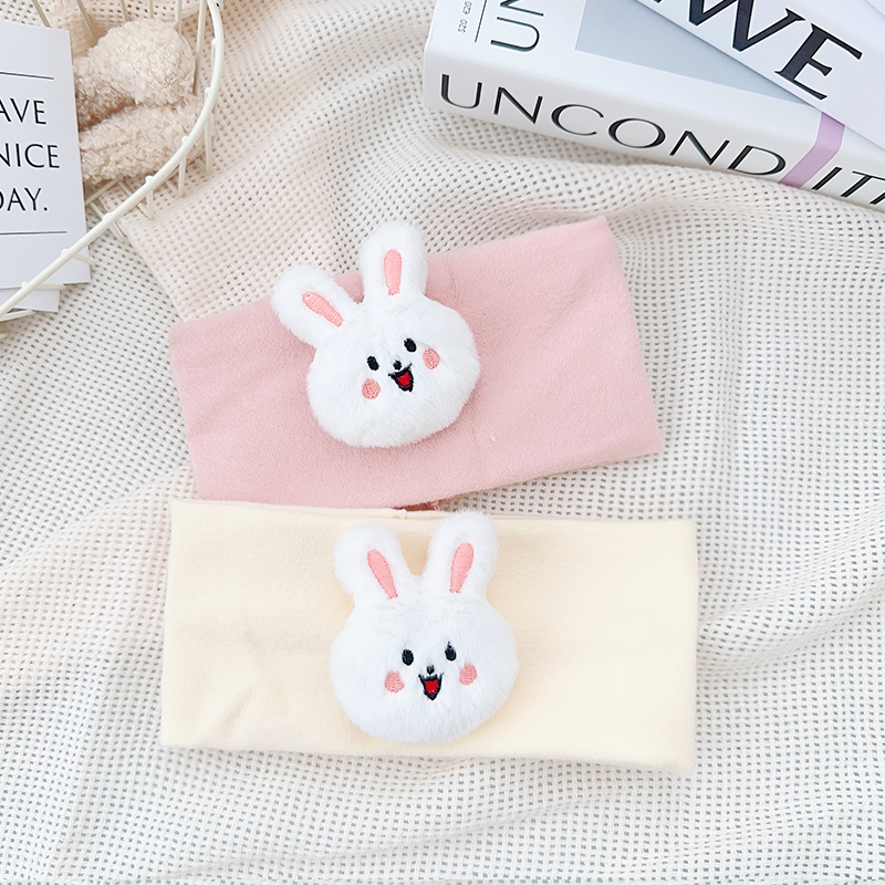 可爱女宝宝兔子发带护囟门厚款