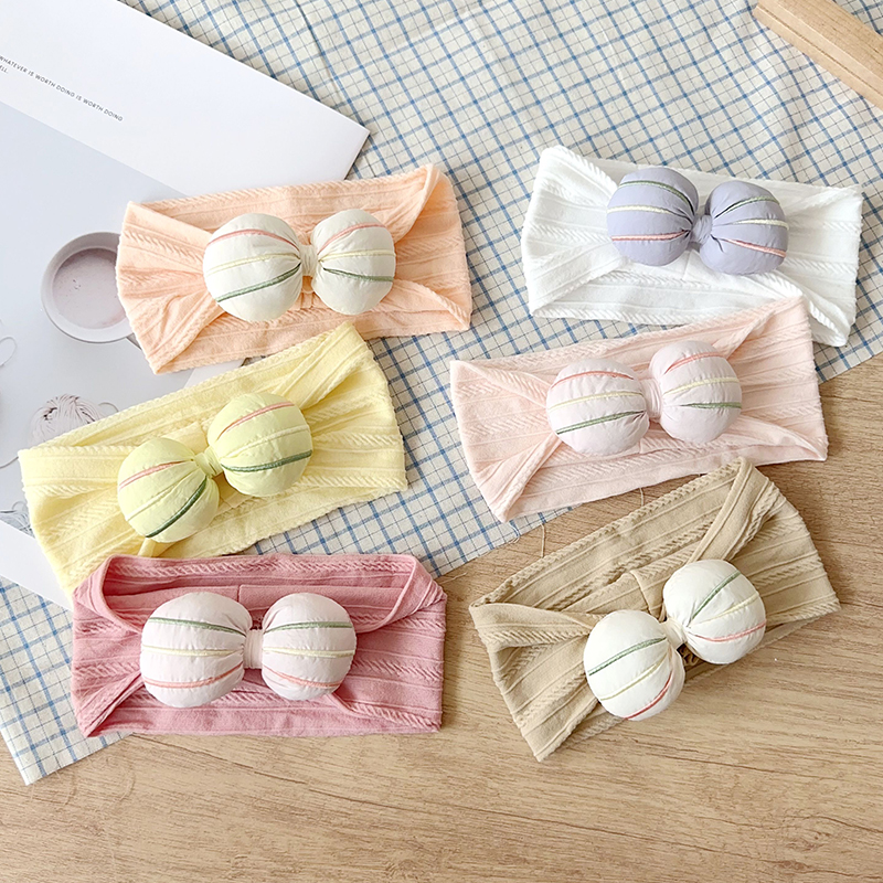 婴儿帽子夏季护囟门帽薄款蝴蝶结宝宝宽发带新生儿可爱护头发带