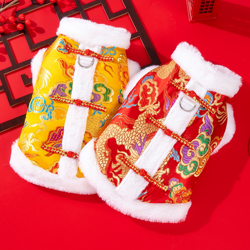 狗狗衣服秋冬季新款加绒龙袍