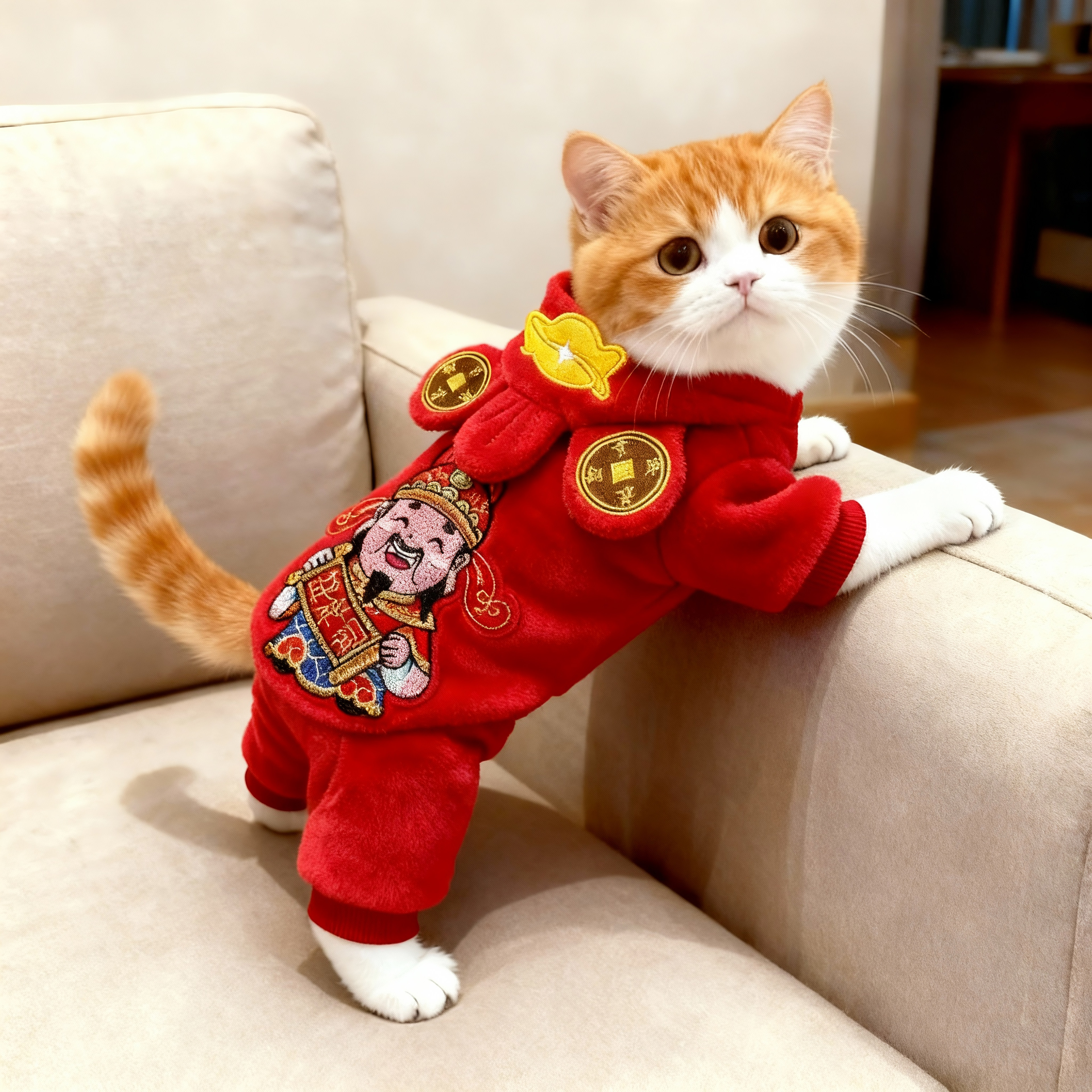 猫咪衣服新年唐装财神变身装冬装喜庆加厚保暖金渐层狗狗宠物服装,宠物/宠物食品及用品,猫宠物服装/雨衣（新）,淘宝优惠券,粉丝福利购,淘宝优惠卷