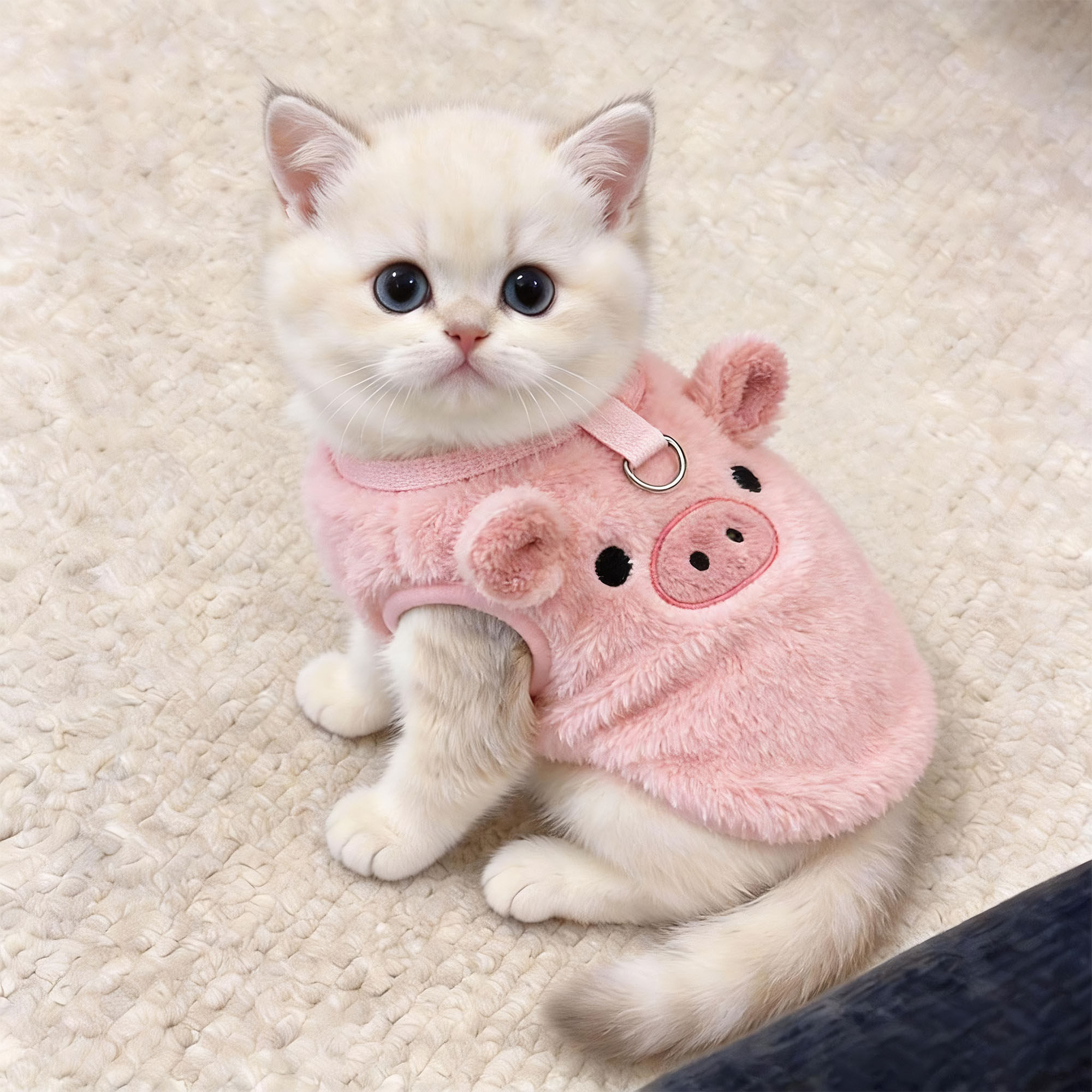 猫咪小猪马甲秋冬加厚保暖可牵引