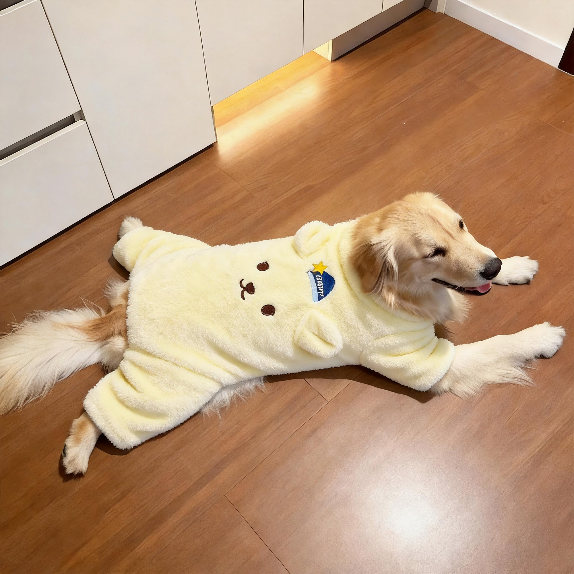 大型犬衣服加厚保暖四脚连衣服