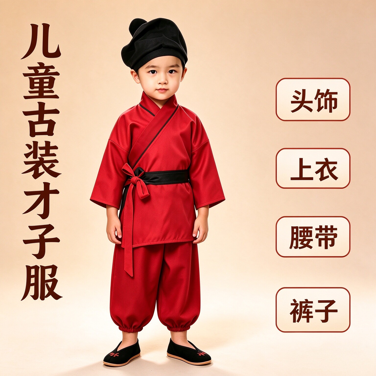 儿童三笑才子唐伯虎古装男女童书童汉服江南四大才子课本剧演出服