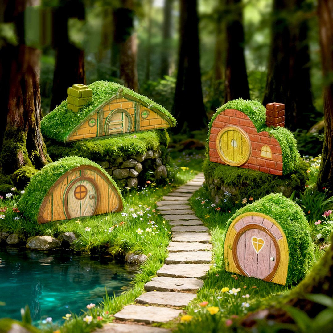 微景观茅草屋可爱苔藓小屋房子园艺盆栽造景装饰品配件桌面摆件