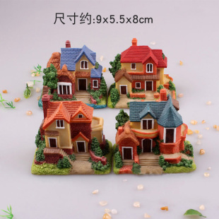 仿真大号房子摆件微景观欧式豪华大别墅楼房假树脂房屋模型拍照