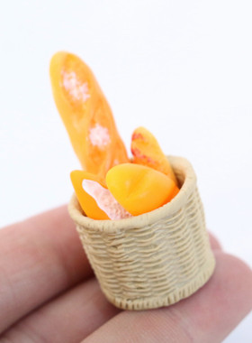 微缩食玩奶油面包蛋糕模型娃娃屋生活场景拍摄迷你法棍仿真竹框