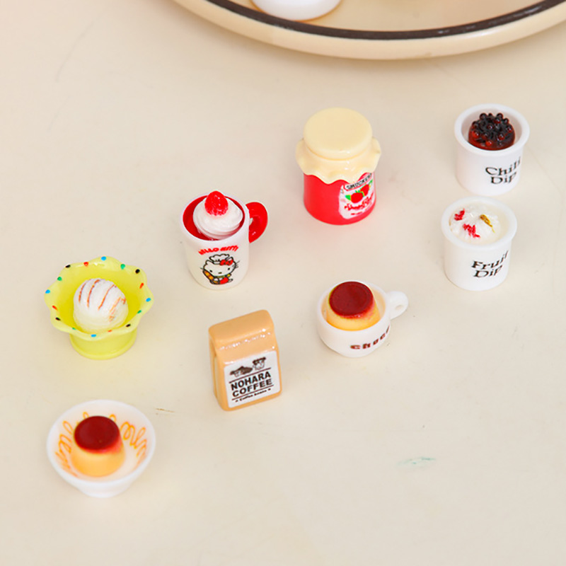 迷你杯子蛋糕仿真布丁甜品儿童娃娃屋微缩食玩场景diy装饰小摆件