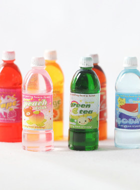 娃娃屋饮料瓶子卡通汽水果汁微缩食玩拍摄模型bjdOB11饰品小摆件